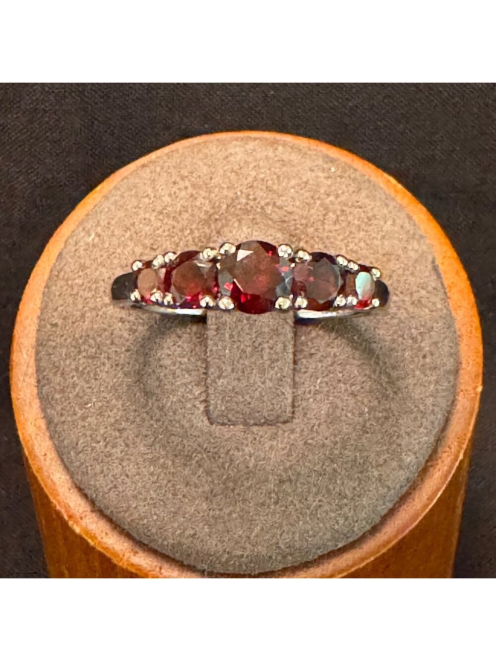 Solid Sterling Silver 925 Garnet Prong Set Statement Ring Size 11